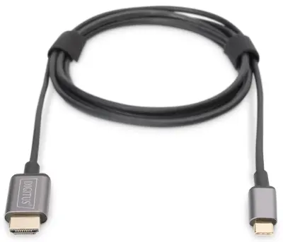Digitus USB 3.0, USB 3.0 adapterski kabel [1x USB 3.2 gen. 2 vtiča B (USB 3.1), moški konektor USB-C - 1x moški konektor HDMI] DA-70821 1.8 m aluminij
