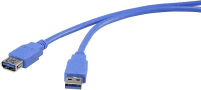 USB 3.0 kabelski podaljšek [1x USB 3.0 vtič A - 1x USB 3.0 vtičnica A] 1.80 m modre barve\, pozlačeni kontakti renkforce