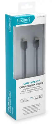 Digitus USB kabel USB 3.2 gen. 1 (USB 3.0) USB-C vtič, USB-mikro-B vtič 1.8 m črna okrogel, primeren za obojestranski priključek , dvojno oklopljen DB
