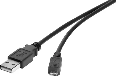 Renkforce USB 2.0 [1x moški konektor USB 2.0 tipa A - 1x moški konektor USB 2.0 tipa micro B] 0.15 m črna pozlačeni konektorji Renkforce USB kabel USB