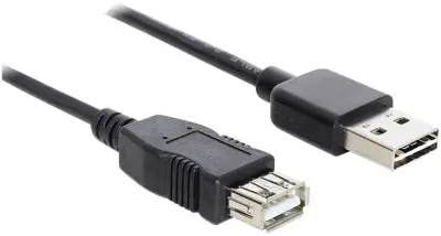 Delock USB 2.0 kabel [1x moški konektor USB 2.0 tipa A - 1x ženski konektor USB 2.0 tipa A] 3 m črna primeren za obojestranski priključek , pozlačeni
