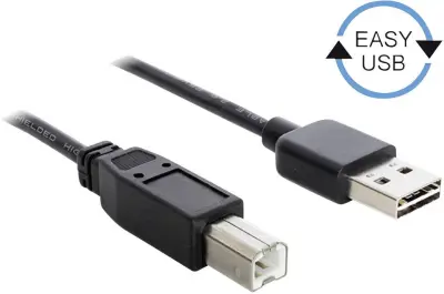 Delock USB 2.0 kabel [1x moški konektor USB 2.0 tipa A - 1x moški konektor USB 2.0 tipa B] 3 m črna primeren za obojestranski priključek , pozlačeni k