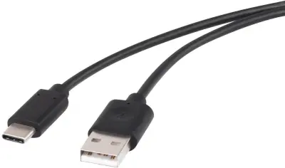 Renkforce USB 2.0 [1x moški konektor USB 2.0 tipa A - 1x moški konektor USB-C] 1 m črna pozlačeni konektorji Renkforce USB kabel USB 2.0 USB-A vtič, U