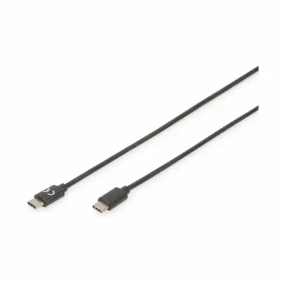 Digitus USB kabel USB 2.0 USB-C vtič, USB-C vtič 3 m črna prilagodljiv, zaščita iz folije, pletena zaščita, zaščiten, dvojno oklopljen, z USB-jem AK-3