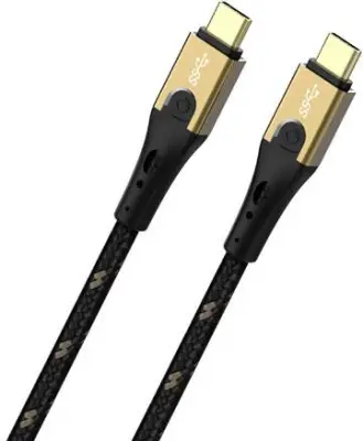 Oehlbach USB kabel USB 3.2 gen. 2 (USB 3.1 gen. 2) USB-C® vtič\, USB-C® vtič 0.50 m črna/zlata  D1C9530