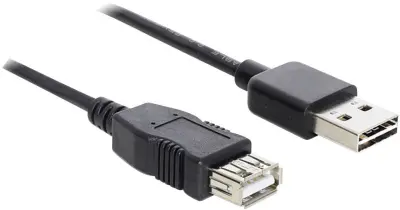 Delock USB 2.0 kabel [1x moški konektor USB 2.0 tipa A - 1x ženski konektor USB 2.0 tipa A] 1 m črna primeren za obojestranski priključek , pozlačeni