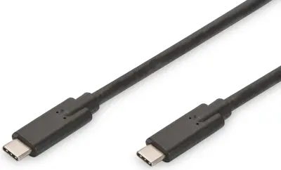 Digitus USB kabel USB 3.2 gen. 1 (USB 3.0) USB-C® vtič\, USB-C® vtič 1.00 m črna dvojno oklopljen AK-300139-010-S