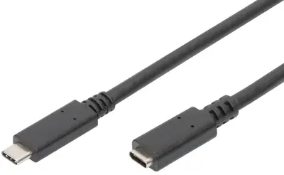 Digitus USB kabel USB 2.0 USB-C® vtičnica \, USB-C® vtič 1.50 m črna prilagodljiv\, zaščita iz folije\, pletena zaščita AK-300210-015-S