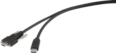 Renkforce USB kabel USB 3.2 gen. 1 (USB 3.0) USB-C® vtič\, USB-C® vtič 1.00 m črna lahko se privije RF-3773812