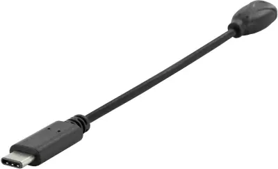Digitus USB kabel USB 2.0 USB-C vtič, USB-mikro-B vtičnica 0.15 m črna okrogel, primeren za obojestranski priključek , dvojno oklopljen AK-300316-001-