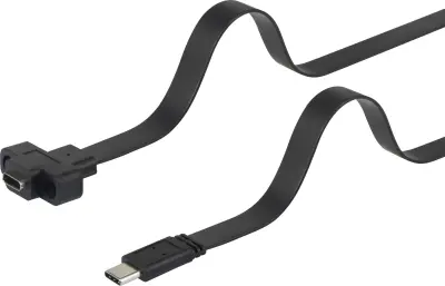 Renkforce USB kabel USB 3.2 gen. 1 (USB 3.0) USB-C® vtič\, USB-C® vtičnica  0.25 m črna lahko se privije\, visoko fleksibilno RF-3415030