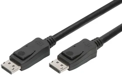 Digitus DisplayPort kabel DisplayPort vtič, DisplayPort vtič 2 m črna AK-340106-020-S 8K UHD, pozlačeni konektorji DisplayPort kabel