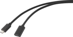 Renkforce USB kabel USB 3.2 gen. 2 (USB 3.1 gen. 2) USB-C® vtič\, USB-C® vtičnica  2.00 m črna PVC plašč RF-4755222