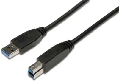 Digitus USB kabel USB 3.2 gen. 1 (USB 3.0) USB-A vtič\, USB-B vtič 1.80 m črna okrogel\, trojno oklopljen AK-300115-018-S
