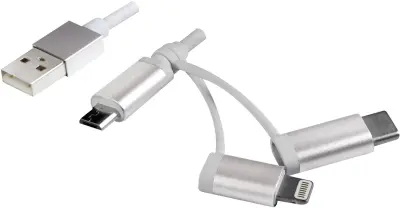 LogiLink USB kabel USB 2.0 USB-A vtič\, USB-C® vtič\, USB-mikro-B vtič\, Apple Lightning vtič  1.00 m bela  CU0126