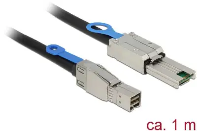 Delock trdi disk priključni kabel [1x moški konektor mini sas (sff-8644) - 1x moški konektor mini sas (sff-8088)] 1.00 m črna