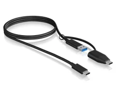 ICY BOX USB kabel USB 3.2 gen. 2 (USB 3.1 gen. 2) USB-C® vtič\, USB-A vtič 1.00 m črna  60837