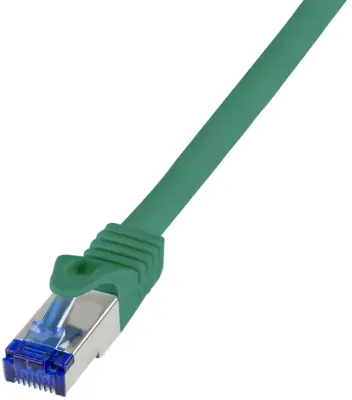 Priključni kabel Ultraflex\, Cat.6A\, S / FTP\, zelen\, 0\,25 m LogiLink C6A015S RJ45  CAT 6a S/FTP 0.25 m zelena  1 kos