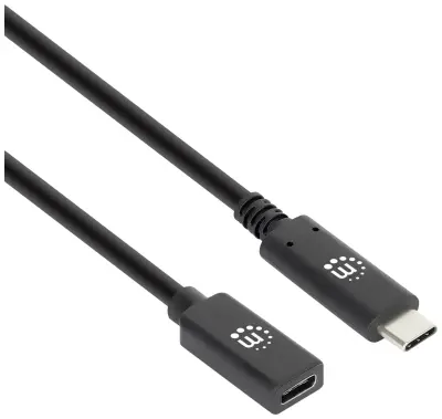 Manhattan USB kabel USB 3.2 gen. 2 (USB 3.1 gen. 2) USB-C® vtič\, USB-C® vtičnica  0.50 m črna  355230