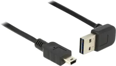 USB 2.0 priključni kabel [1x USB 2.0 vtič A - 1x USB 2.0 vtič Mini-B] 2 m črn obojestransko uporaben vtič\, v