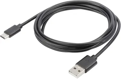 Digitus USB kabel USB 2.0 USB-C® vtič\, USB-A vtič 1.80 m črna zaščiten\, dvojno oklopljen AK-990960-018-S