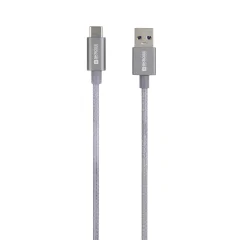Skross USB kabel USB 3.2 gen. 1 (USB 3.0) USB-A vtič 1.20 m space siva okrogel\, prilagodljiv\, polimerna prevleka SKCA0012A-C120CN