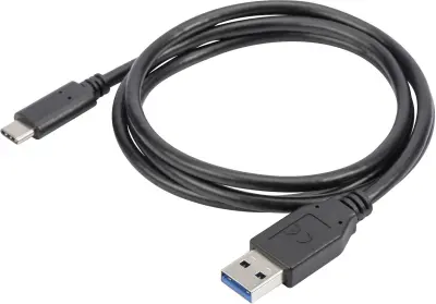 Digitus USB kabel USB 2.0 USB-C® vtič\, USB-A vtič 1.00 m črna zaščiten\, dvojno oklopljen AK-880903-010-S