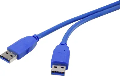 USB 3.0 priključni kabel [1x USB 3.0 vtič A - 1x USB 3.0 vtič A] 2 m modre barve pozlačeni kontakti Renkforce