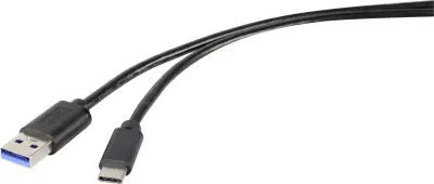 Renkforce USB kabel USB 3.2 gen. 1 (USB 3.0) USB-A vtič\, USB-C® vtič 0.15 m črna  RF-4536470