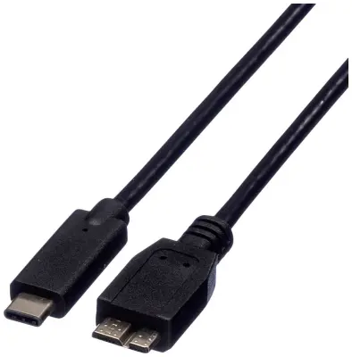 Roline USB kabel USB 3.2 gen. 1 (USB 3.0) USB-C® vtič\, USB-mikro-B 3.0 vtič  1.00 m črna zaščiten 11.02.9006