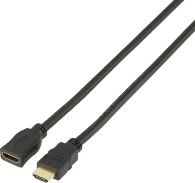 SpeaKa Professional HDMI podaljšek HDMI-A vtič, HDMI-A vtičnica 2 m črna SP-7870532 4K UHD, avdio povratni kanal, pozlačeni konektorji HDMI kabel