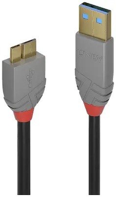 LINDY USB kabel USB 3.2 gen. 1 (USB 3.0) USB-A vtič\, USB-mikro-B 3.0 vtič  0.50 m črna  36765