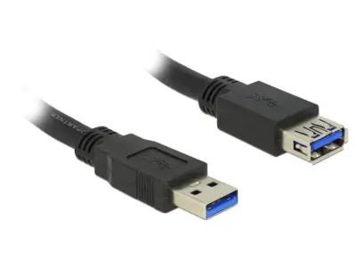 Delock USB kabel USB 3.2 gen. 1 (USB 3.0) USB-A vtič\, USB-A vtičnica 5.00 m črna pozlačeni konektorji 85058