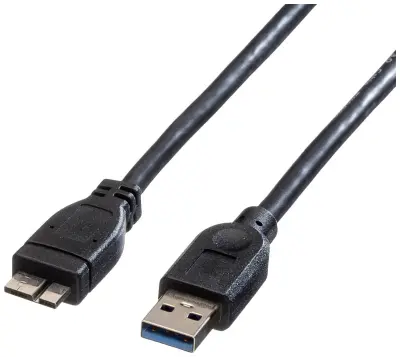 Roline USB kabel USB 3.2 gen. 1 (USB 3.0) USB-A vtič\, USB mikro-A vtič 0.80 m črna zaščiten 11.02.8872