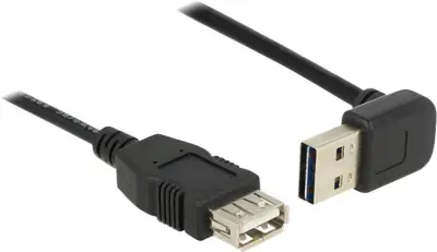 USB 2.0 priključni kabel \, kotni [1x USB 2.0 vtič A - 1x USB 2.0 vtičnica A] 1 m črn obojestransko uporaben Stecke