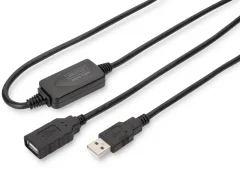 Digitus USB kabel USB 2.0 USB-A vtičnica\, USB-A vtič 15.00 m črna z USB-jem\, s podaljškom DA-73101