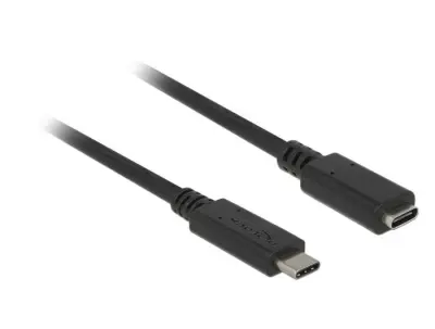 Delock USB kabel USB 3.2 gen. 1 (USB 3.0) USB-C® vtič\, USB-C® vtičnica  1.50 m črna  85534