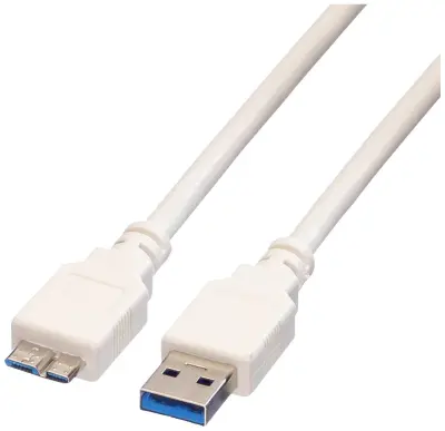 Value USB kabel USB 3.2 gen. 1 (USB 3.0) USB-A vtič\, USB-mikro-B 3.0 vtič  0.80 m bela zaščiten 11.99.8873