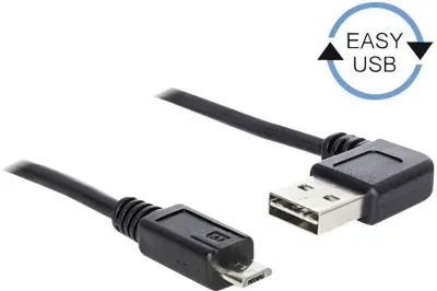 Delock USB kabel USB 2.0 USB-A vtič\, USB-mikro-B vtič 1.00 m črna pozlačeni konektorji\, UL-certificirano 83382