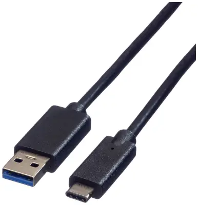 Roline USB kabel USB 3.2 gen. 1 (USB 3.0) USB-A vtič\, USB-C® vtič 0.50 m črna zaščiten 11.02.9010