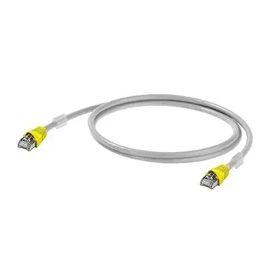 Weidmüller RJ45 (prekrižan) omrežni priključni kabel CAT 6a S/FTP 2.00 m siva visoko fleksibilno\, z zaščitnim zapornim zatičem\, UL-certificirano