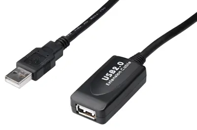 Digitus USB kabel USB 2.0 USB-A vtičnica\, USB-A vtič 25.00 m črna z USB-jem\, s podaljškom DA-73103