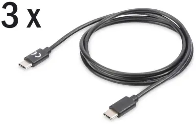 Digitus  USB kabel  USB 2.0  USB-C® vtič\, USB-C® vtič  1.00 m  črna  zaščiten  AK-880908-010-S
