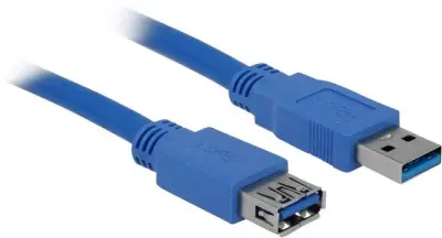 Delock USB kabel USB 3.2 gen. 1 (USB 3.0) USB-A vtič\, USB-A vtičnica 1.00 m modra pozlačeni konektorji 82538