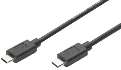 Digitus USB kabel USB 2.0 USB-C® vtič\, USB-C® vtič 1.00 m črna zaščiten AK-300155-010-S