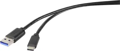 Renkforce USB kabel USB 3.2 gen. 1 (USB 3.0) USB-A vtič\, USB-C® vtič 3.00 m črna  RF-4535908