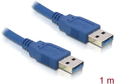 Delock USB kabel USB 3.2 gen. 1 (USB 3.0) USB-A vtič\, USB-A vtič 1.00 m modra pozlačeni konektorji 82534