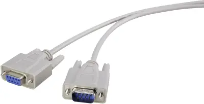 Serijski podaljševalni kabel [1x D-SUB-vtič 9 polni - 1x D-SUB-vtičnica 9 polni] 10 m bež barve renkforce