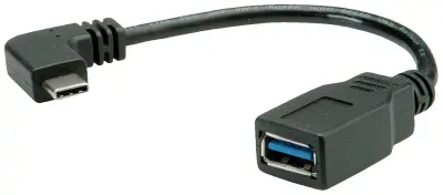 Roline USB kabel USB 3.2 gen. 1 (USB 3.0) USB-C® vtič\, USB-A vtičnica 0.15 m črna  11.02.9031