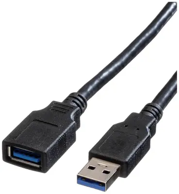 Roline USB kabel USB 3.2 gen. 1 (USB 3.0) USB-A vtič\, USB-A vtičnica 1.80 m črna zaščiten 11.02.8978